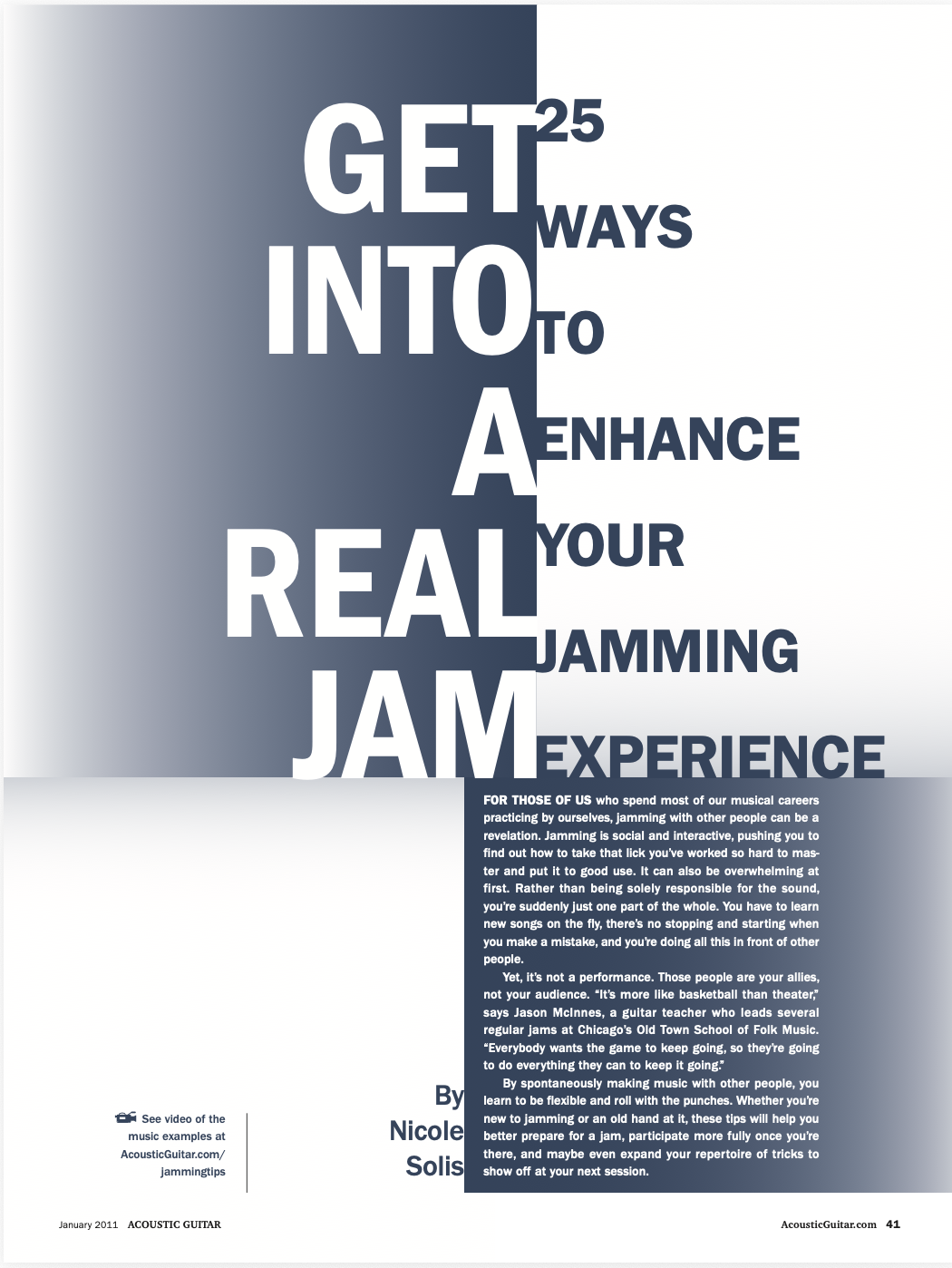 Magazine page with the title of the article